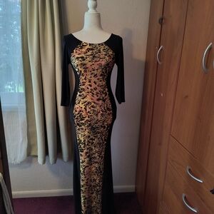 Chic Black and Gold Maxi Dress